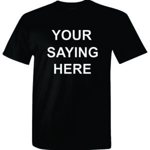 Black 100% Cotton T-Shirt with White Ink Letters